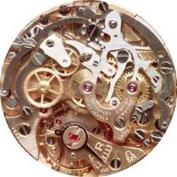 Intricate mechanisms inside a grandfather clock